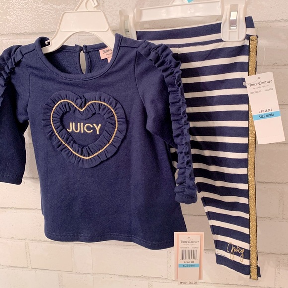 Juicy Couture Two-Piece Set Outfit Navy Gold - Picture 2 of 3